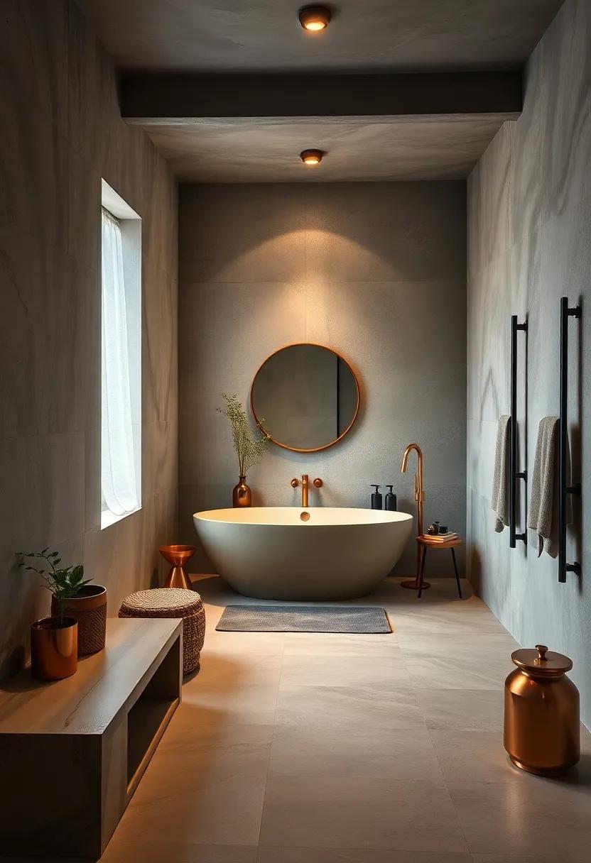 Exploring the Contrast of Textures in an Industrial Bath⁣ Setting