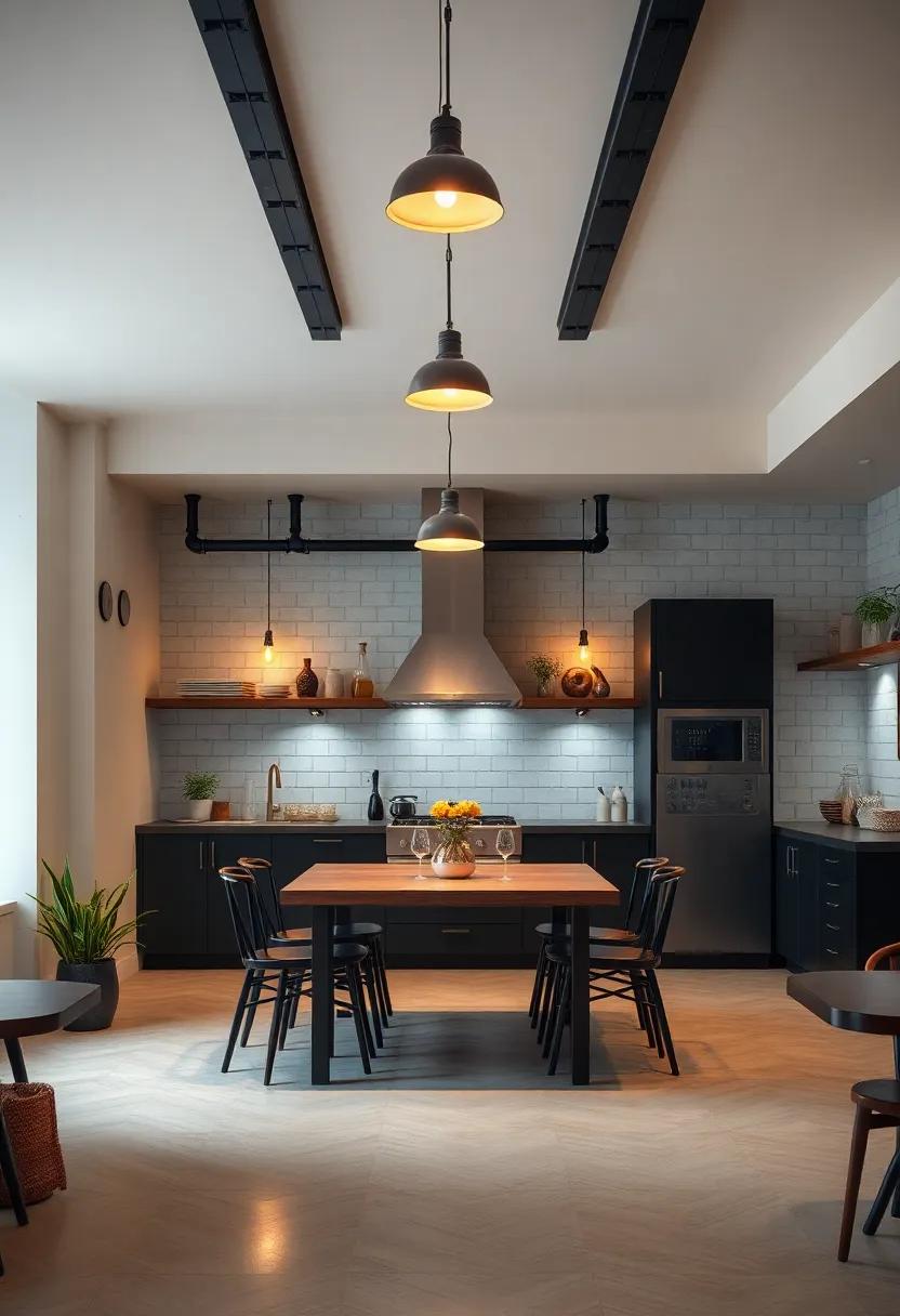 Creating a Cozy Atmosphere with Warm Lighting in Dining Areas of Industrial Kitchens