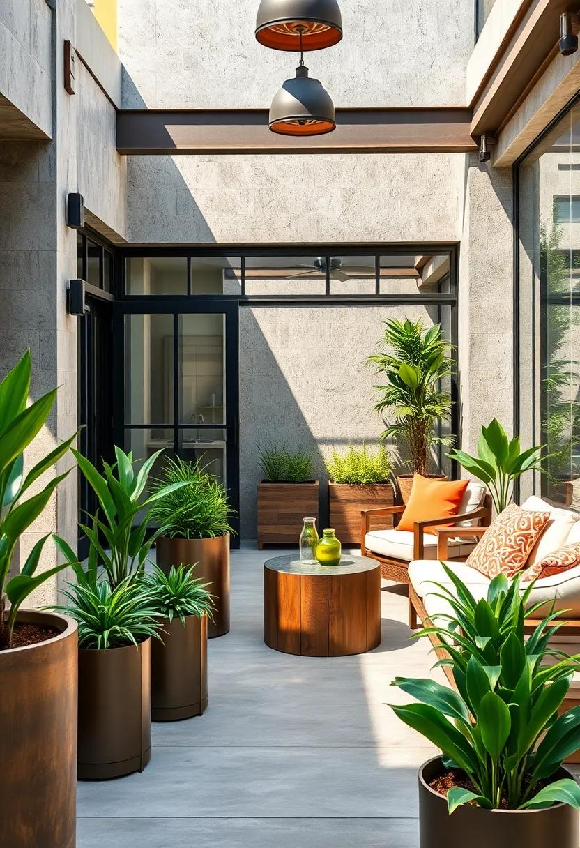 Relaxing ⁤Lounge Areas: Transform outdoor ‍lounging ⁢spots with stylish ‌metal planters that⁤ contain vibrant greenery, enhancing the comfort and ambiance