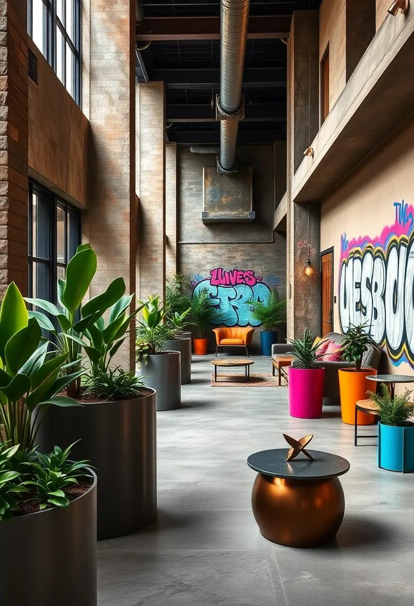 youthful Creativity: Engage ​with⁤ vibrant, youth-driven ​outdoor spaces ⁢filled with graffiti art ‍and bright metal planters echoing their colorful ⁢energy