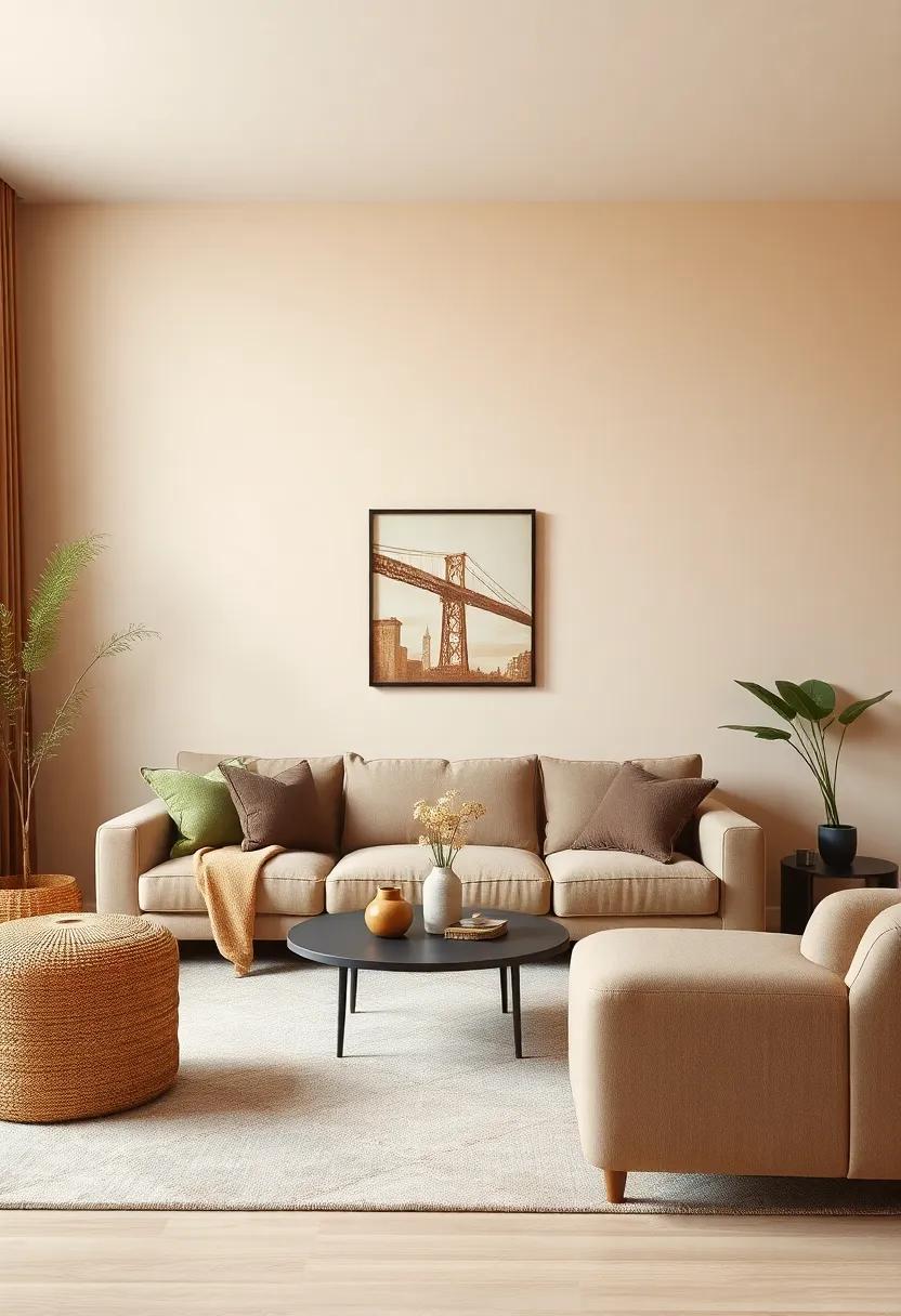 Biscotti Beige and⁢ Olive Drab: A subtle yet sophisticated combination, biscotti beige and olive ⁤drab make for a cozy space that invites comfort ⁢and connection