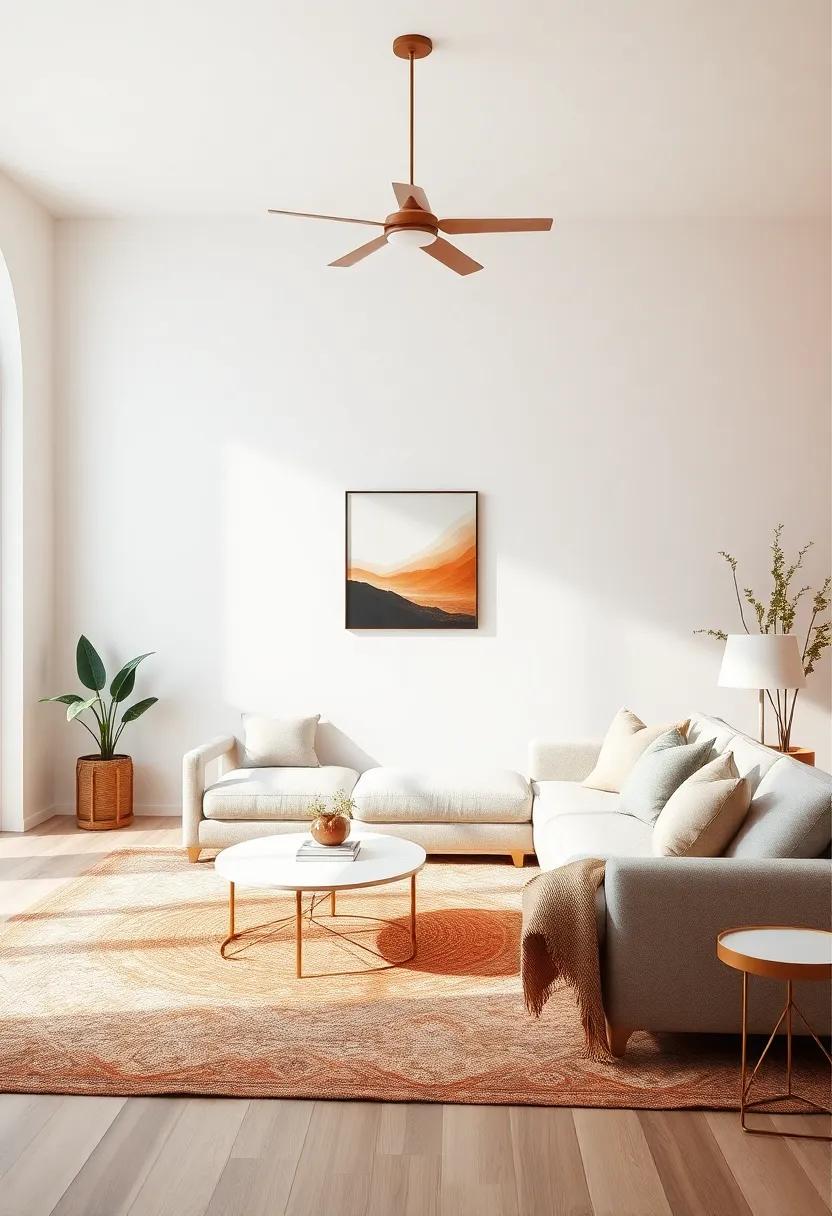 Cinnamon and Frosty white: A ‍spicy cinnamon tint against frosty white‌ creates a ⁤classic ‌warmth, ‍making your living room an inviting sanctuary