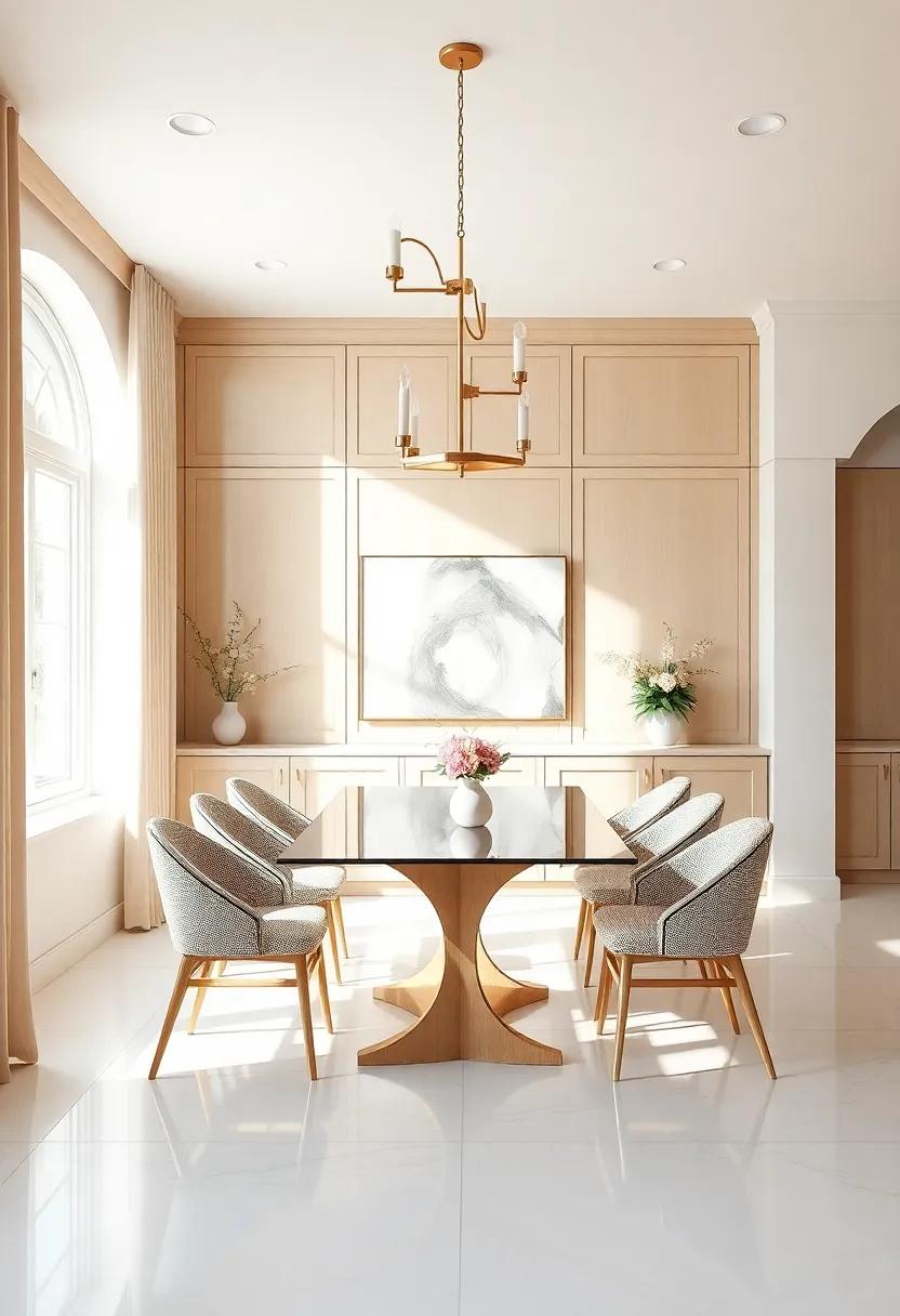 Warm ‍Neutrals: Explore a dining space with soft,neutral ⁣cabinetry that ⁤harmonizes seamlessly ‍with natural ⁣light,creating ​a calming dining atmosphere