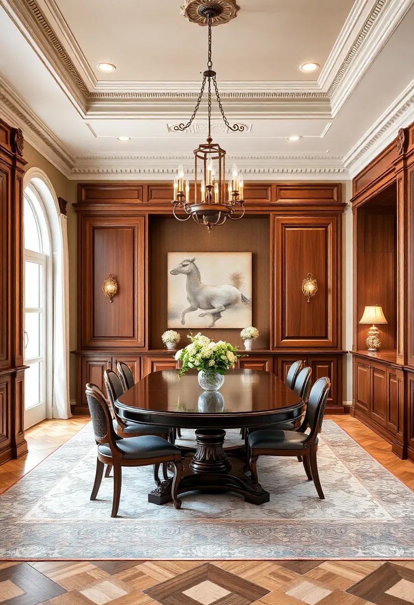 Classic ⁤Traditions: Walk into a dining​ room featuring traditional cabinetry with ornate moldings and ​finishes, ​celebrating the beauty of craftsmanship and timeless design