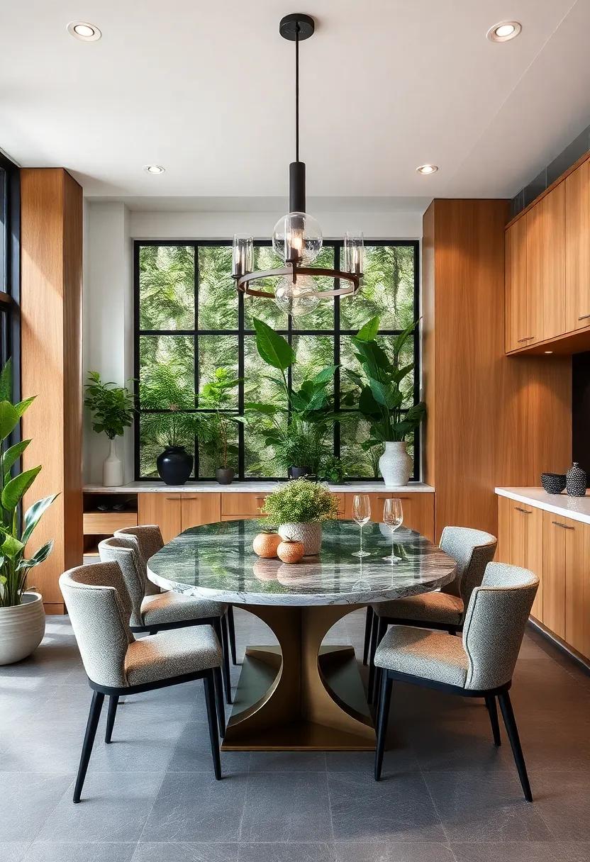 Urban Oasis: Experience a modern dining space featuring industrial-style cabinetry and lush greenery, creating⁣ an inviting urban oasis