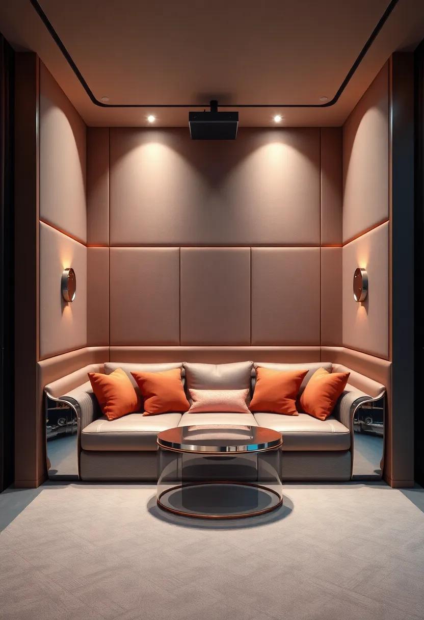 The Chrome Chill zone: A cozy nook within the​ theater featuring chrome and plush cushions⁤ invites guests to relax in style