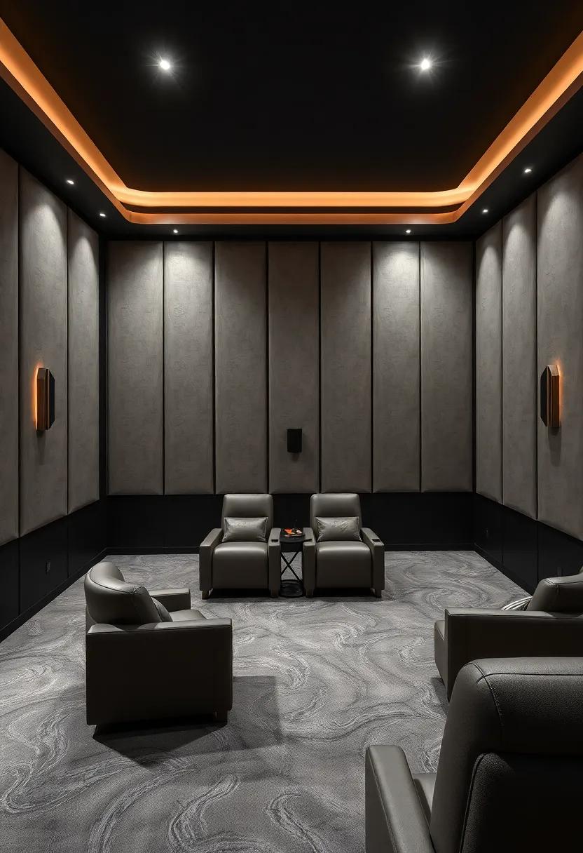 Echo of‍ Elegance: A theater that celebrates sound with metallic sound dampening panels enveloping ‌the room, each resonating chic sophistication
