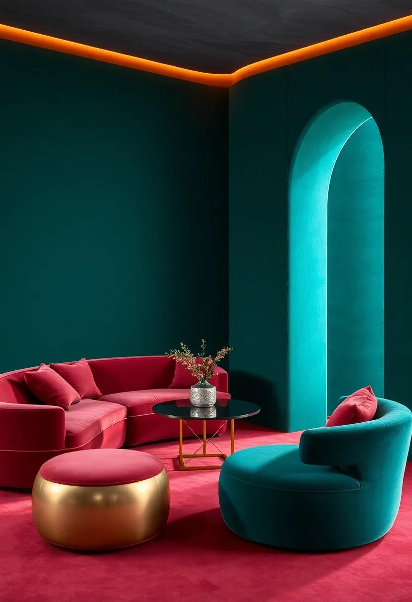 Combining Jewel Tones⁢ with Metallic Finishes in Interior design