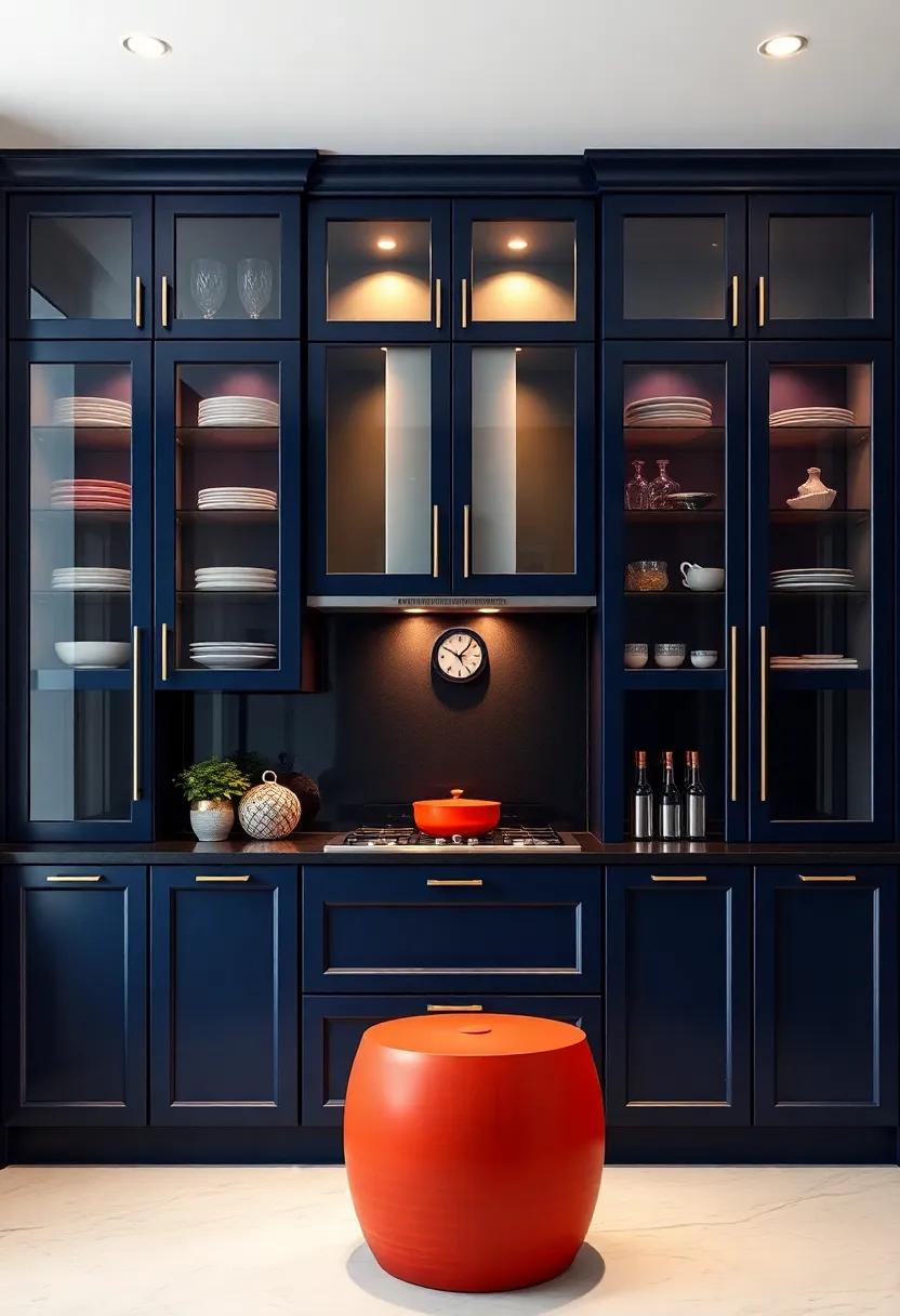 Statement Pieces: Choose bold glass-front cabinets in ⁤vibrant colors or​ unique designs that stand out ‌as a statement piece⁢ within your ‌luxury kitchen, captivating guests and​ enhancing your space