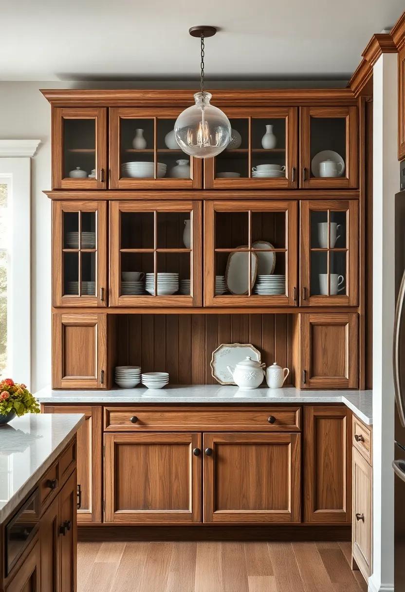 vintage⁣ Charm: Infuse your kitchen ⁢with⁢ a touch of nostalgia ‍by‌ incorporating distressed wood glass-front cabinets ‍that evoke a⁣ warm, cottage feel while showcasing your favorite dishware