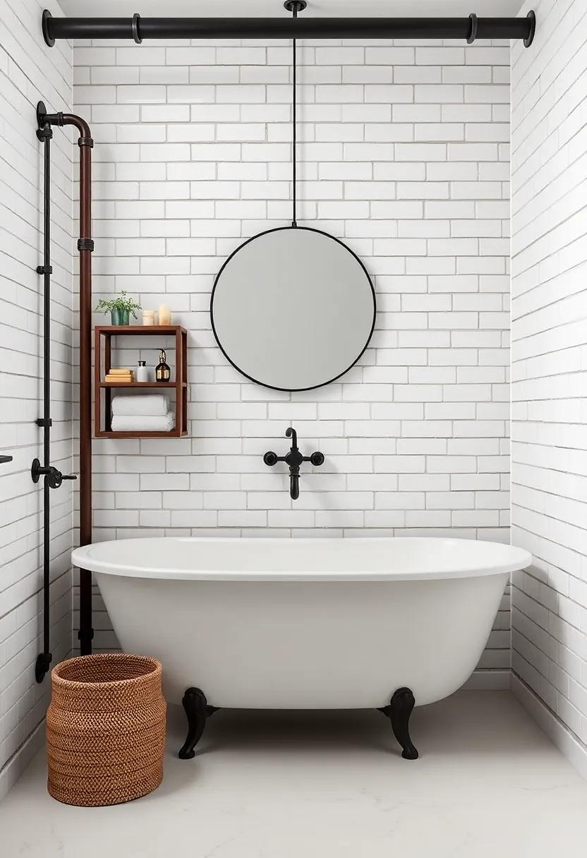 Farmhouse Meets Industrial: See how exposed pipes and metal accents pair beautifully with⁣ classic white subway tiles,creating a unique fusion⁣ of styles