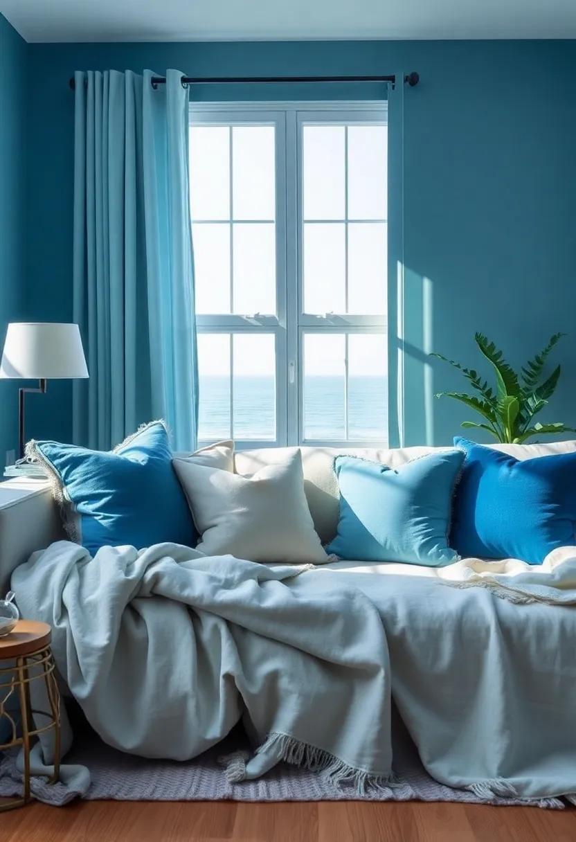 Soft Textiles: Layer ultra-soft throw blankets and pillows in⁤ various ocean hues to ⁢create a cozy‌ retreat that invites relaxation