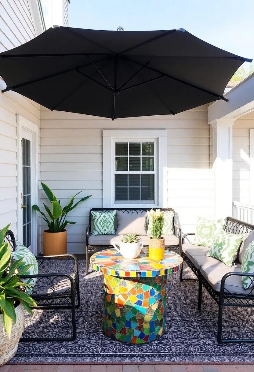 mosaic Side Tables: Integrate ​colorful ​mosaic ​tables⁤ as functional art pieces that catch the eye