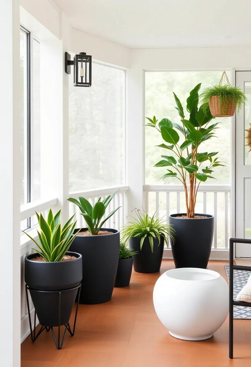 Statement Planters: Select decorative planters in bold designs⁢ to make a visual impact