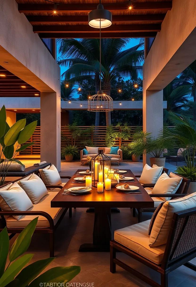Incorporate decorative lanterns and candles to enhance your outdoor ⁣dining experience