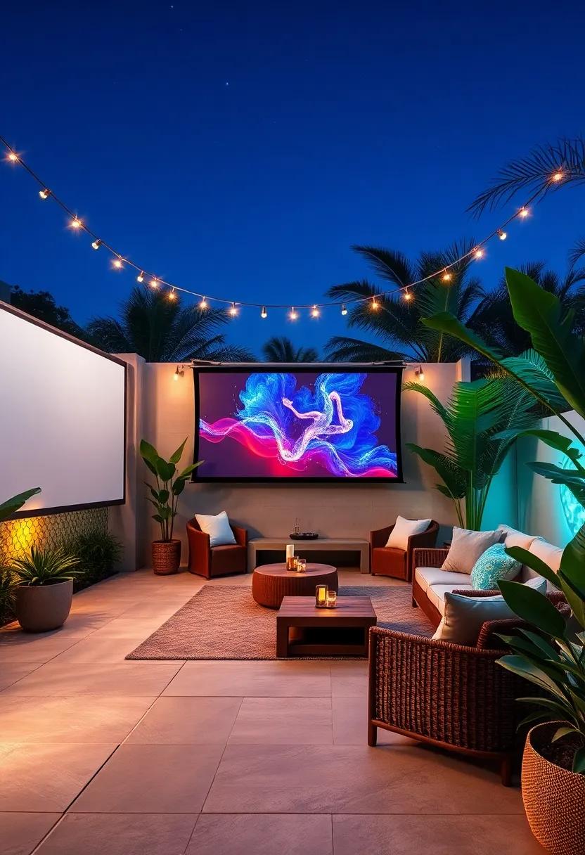 Set up a movie screen and projector for cozy movie nights under ​the stars ‌in⁤ your ⁤retreat