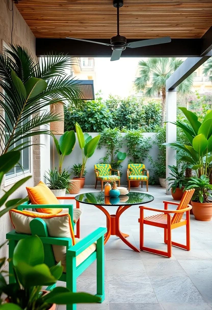 Think colorfully with chairs ⁣and tables painted ⁢in bright hues to‍ reflect‍ tropical vibes
