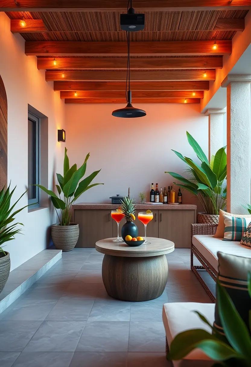 Transform⁣ a corner of your patio into a‍ tropical​ bar with colorful cocktails and lush decor