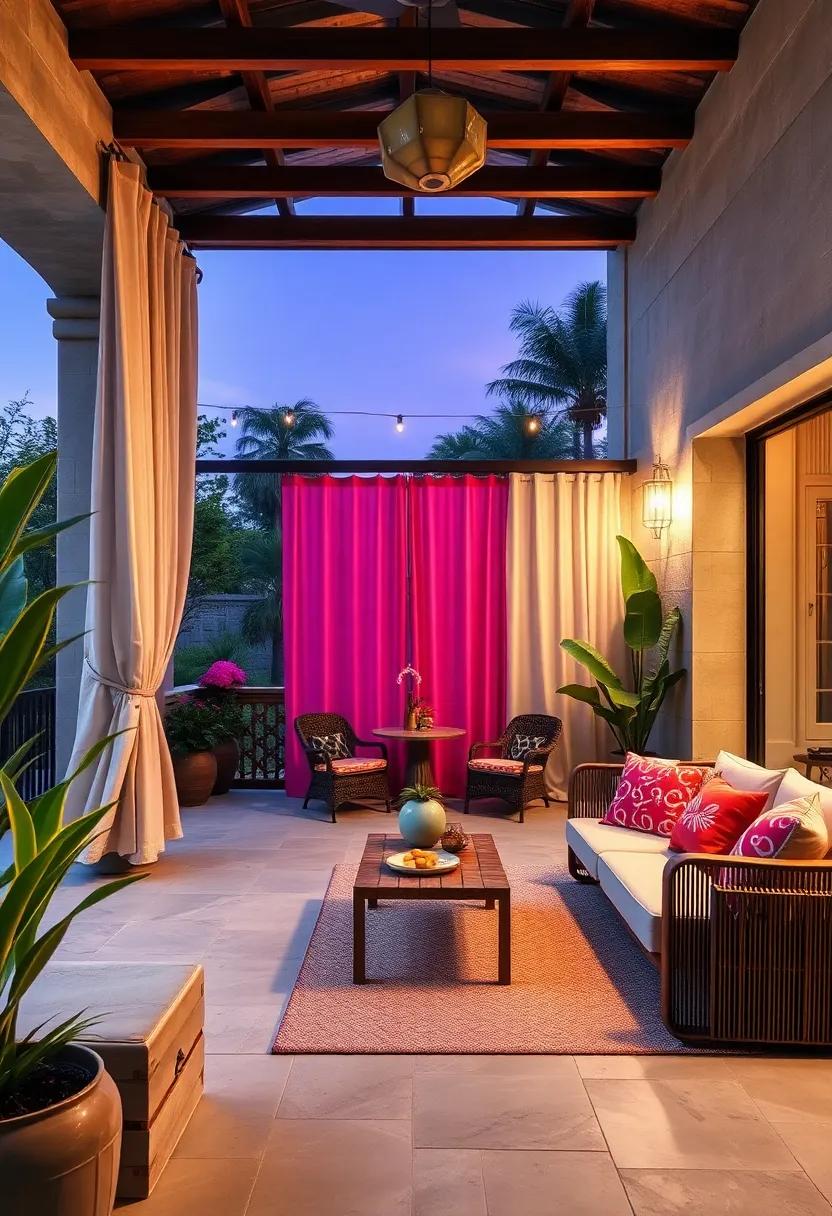 Use outdoor fabric curtains ⁤that⁣ flow in the ⁤breeze to enhance ⁤privacy without ⁢blocking your ​view