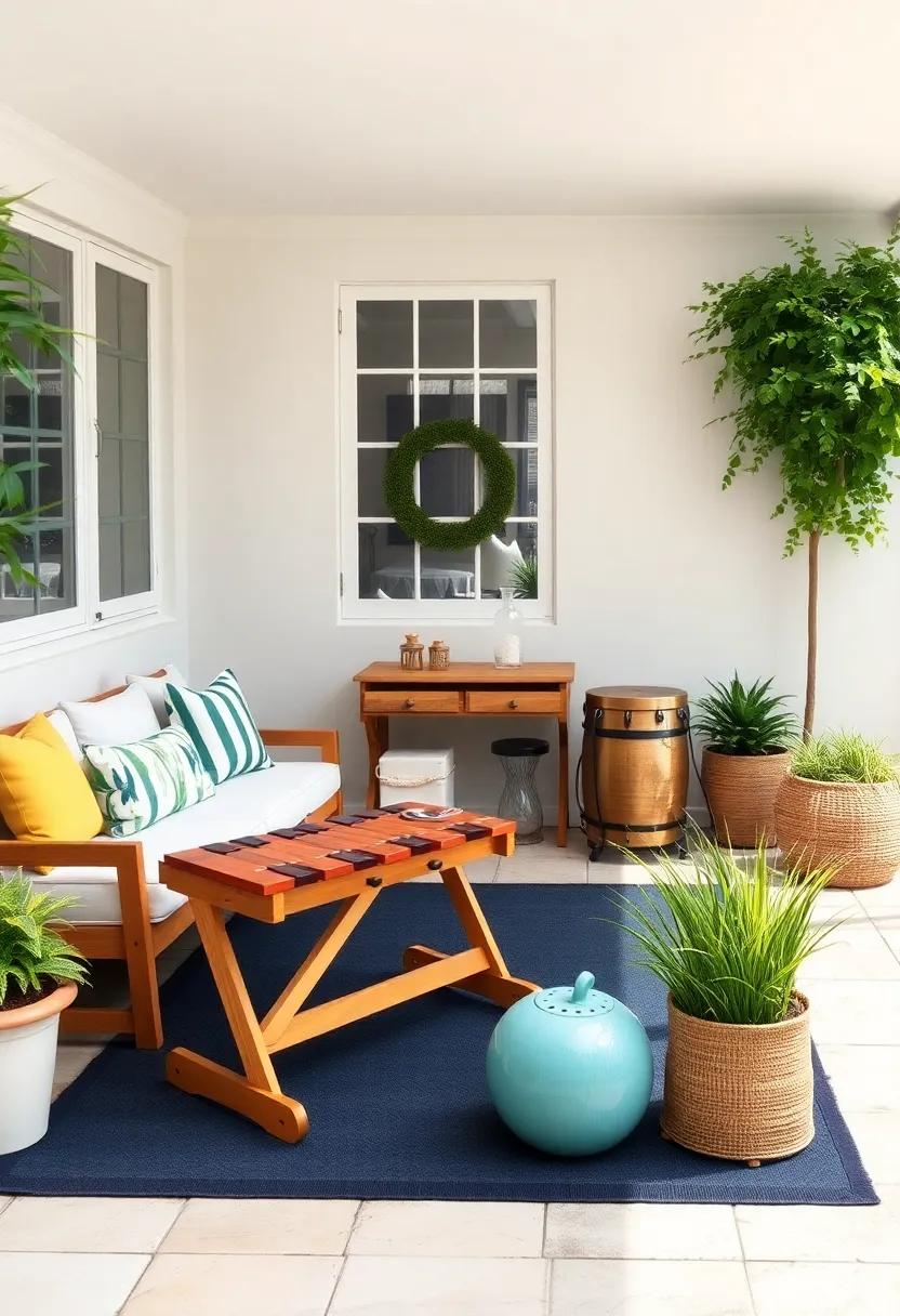 Musical Retreat: Install an outdoor xylophone ⁢and⁣ percussion instruments along one side‌ of the patio, accompanied by cozy seating for ⁢impromptu family jam sessions