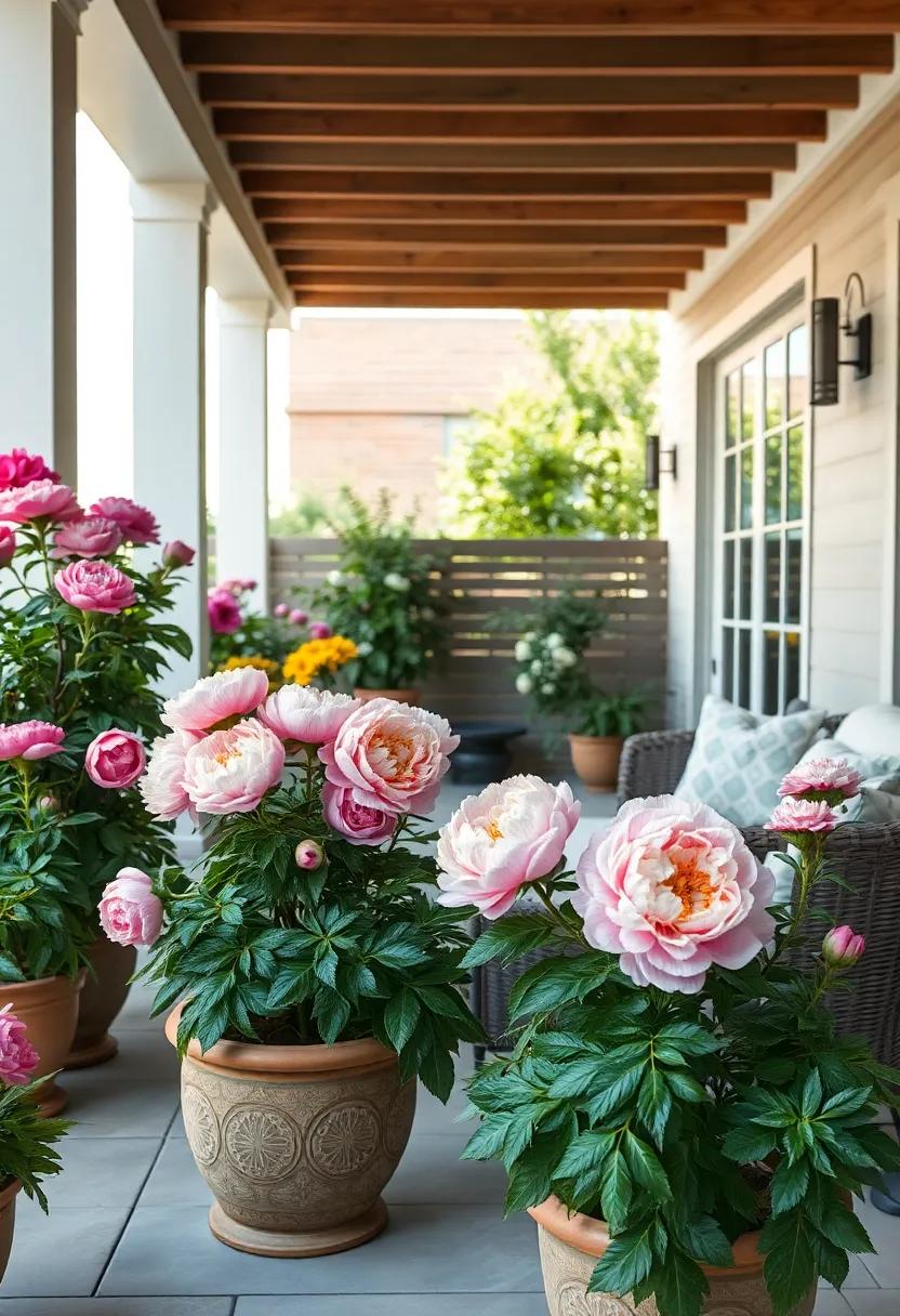 Peony (Paeonia) - With⁢ their lush, fragrant blooms and wide variety‌ of colors, peonies bring elegance to any patio garden when in full bloom