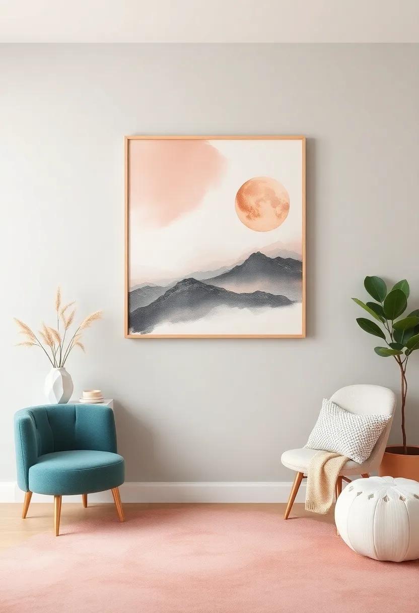 Modern Artwork: invest in a statement piece of modern art that features rose gold tones⁣ and⁣ pulls the entire ‌room together