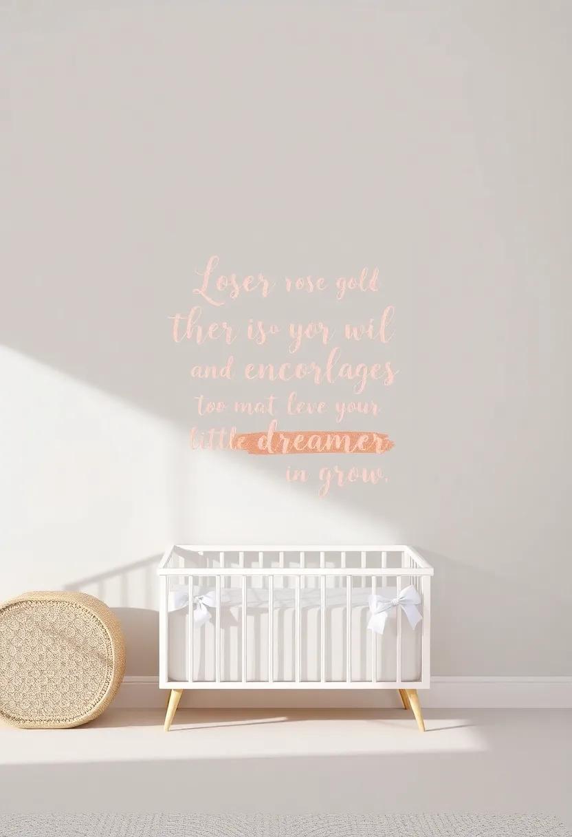 Inspirational Quotes: Display rose gold-embellished ⁢quotes to motivate and encourage your little dreamer as they ‍grow