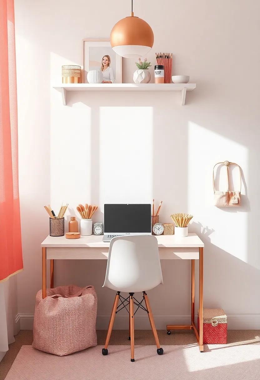 Cute Art Supplies Station: Create a small craft area with⁤ rose gold supplies, encouraging creativity as they grow older