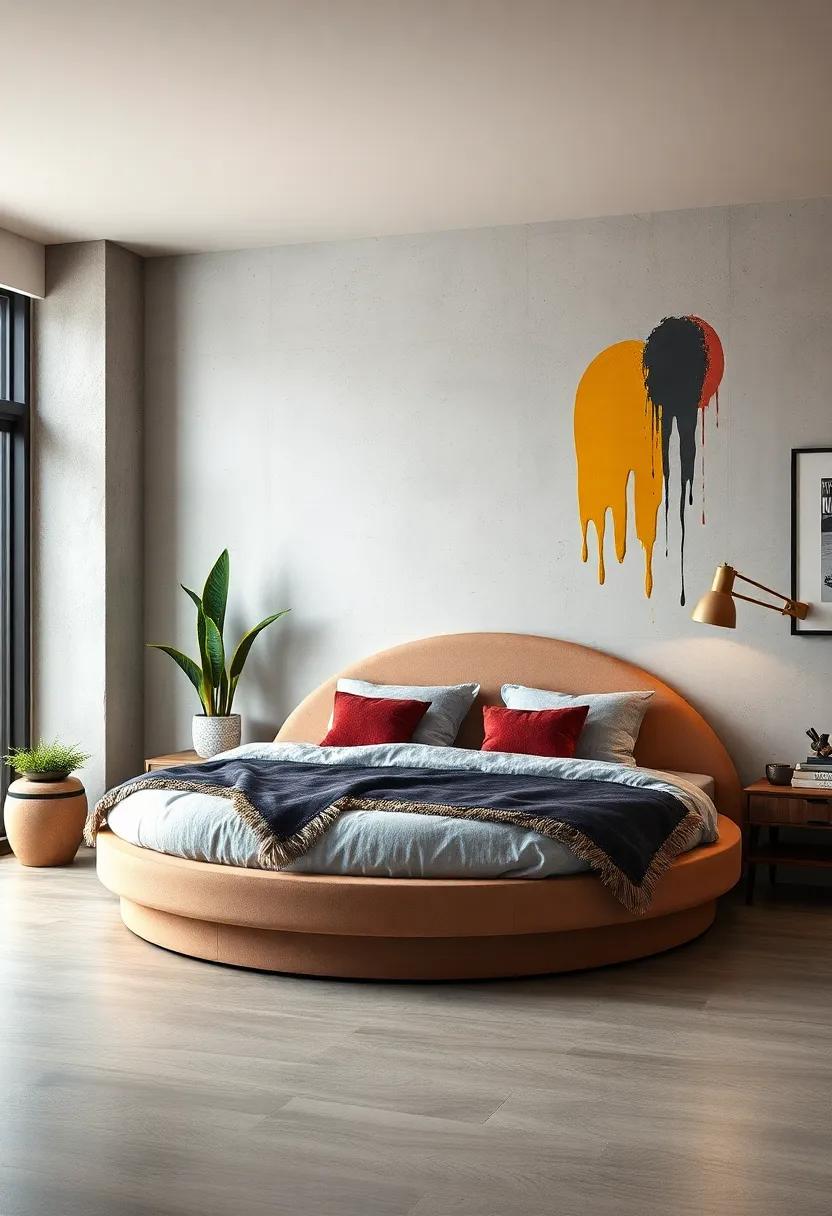 Farmhouse⁣ Flair: ⁤Embrace rustic charm with a round bed constructed from barn ⁢wood or‍ weathered finishes, creating a warm and inviting feel in your cozy farmhouse-inspired bedroom