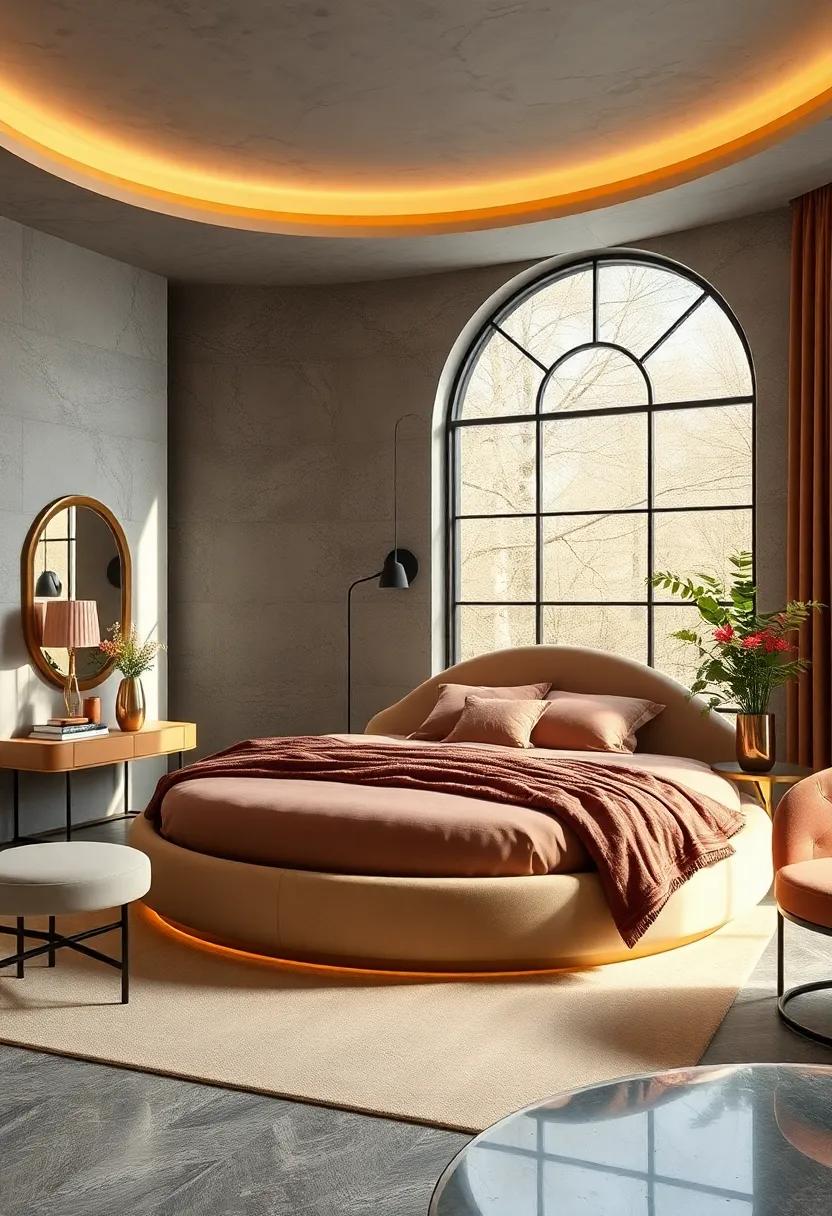 Nature's ‍Embrace: A round bed made from reclaimed wood ​and surrounded by ‌indoor plants brings the beauty ⁣of the outdoors inside, fostering⁤ a⁤ calming, earthy atmosphere