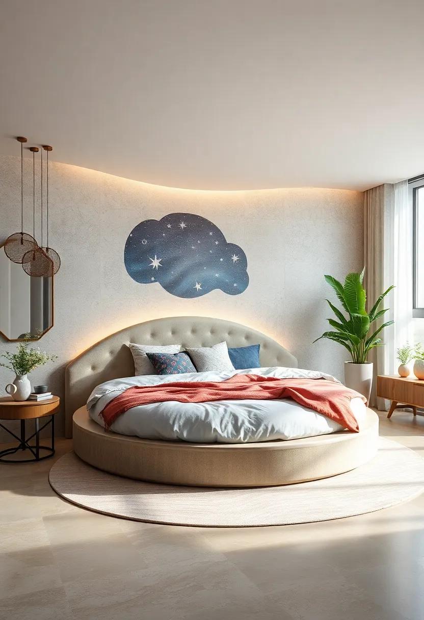 Cosmic Vibes: Elevate your bedroom⁤ with‍ a celestial-themed round bed,complete ⁣with starry prints and soft,cosmic ‍colors that inspire dreamy nights of celestial exploration