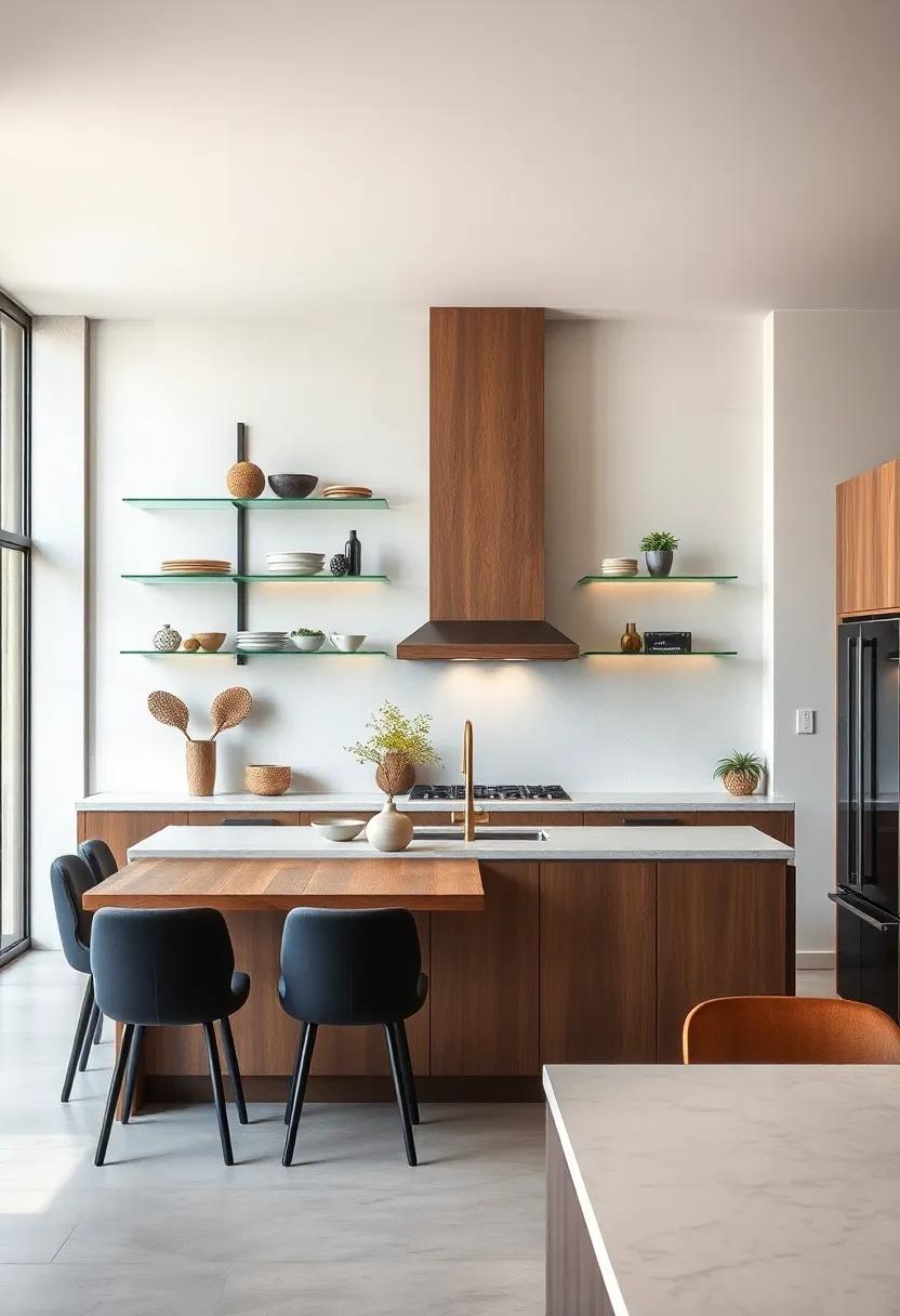 Glass Floating Shelf: Introduce transparency with glass floating shelves, offering a modern twist while still⁣ maintaining a rustic feel when complemented by ⁤wood