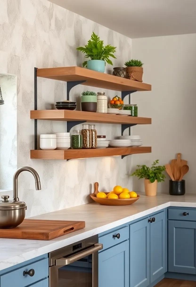 Painted Perfection: ⁢Add a pop of color to your ⁣rustic kitchen ⁢with floating ‌shelves painted in soft pastels or bold hues, making your culinary area truly unique