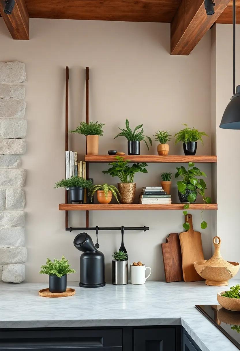 Rustic Ladder Style: embrace ⁤a‌ fun, casual vibe with ⁣ladder-style floating​ shelves, perfect for ‍creating a dynamic‍ display of plants⁣ or ‍cookbooks in‌ your kitchen