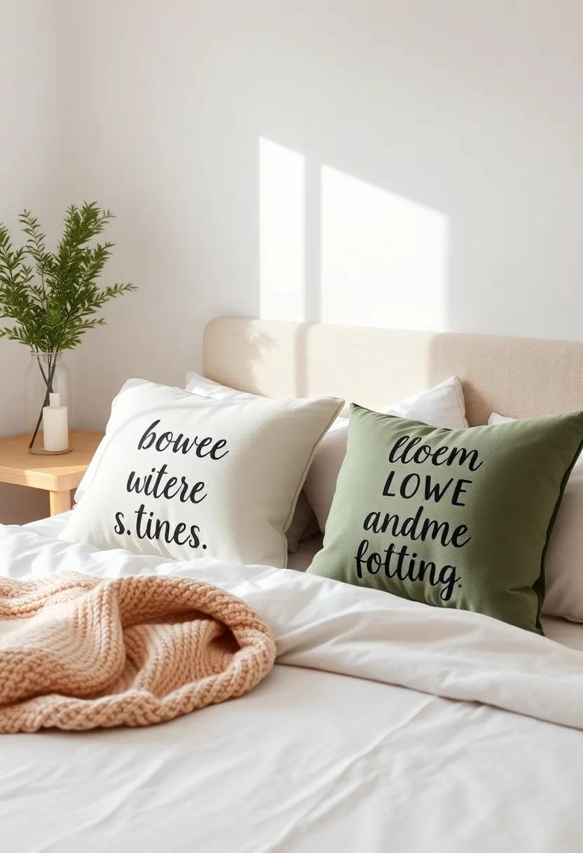 Delight in Whimsy: Choose playful throw pillows with ​quirky designs or fun quotes to add charm and personality to your serene space