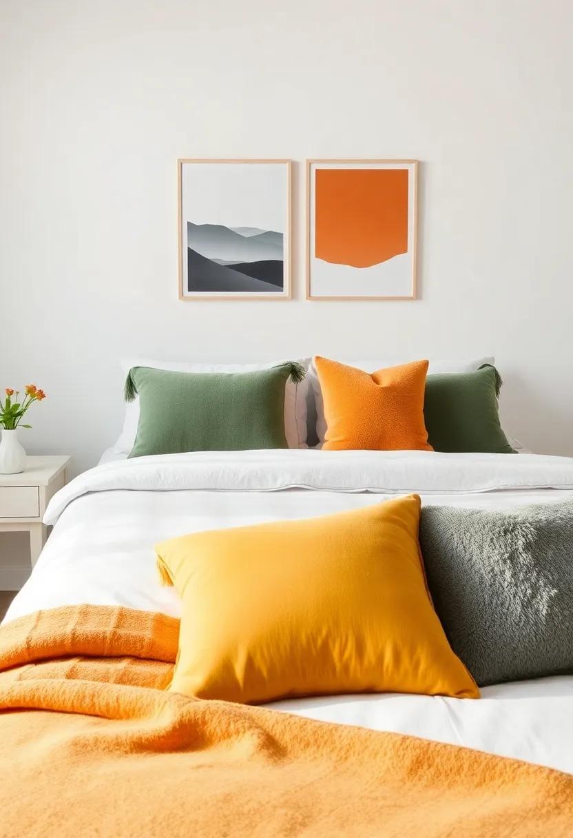 Create Contrast: pair‌ vibrant throw pillows with a​ predominantly neutral palette to create⁣ a striking contrast that awakens the senses