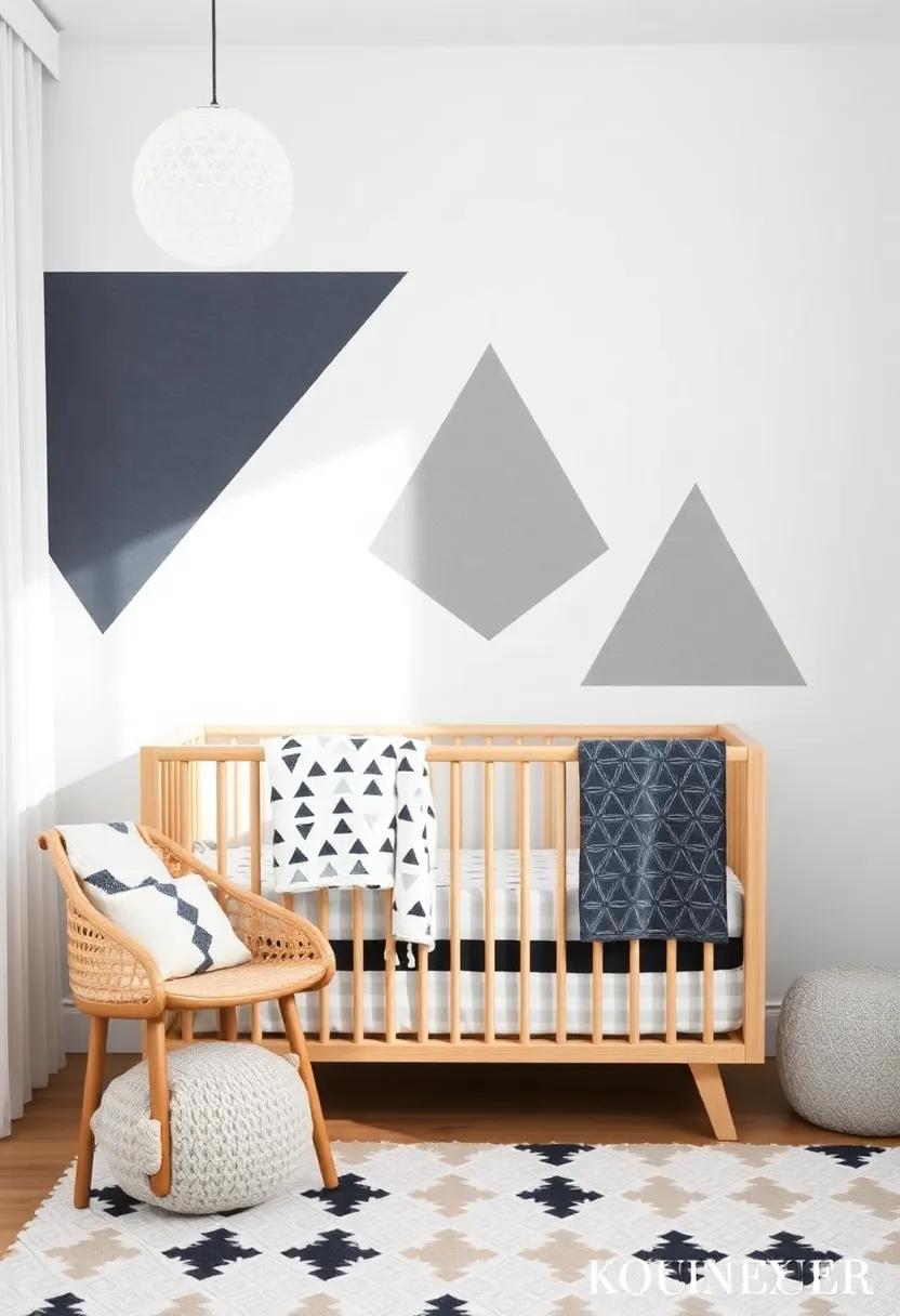 Graphic ‍Patterns: ⁤Introduce geometric patterns through wall decals or bedding to‌ add a playful touch⁢ that ⁢complements the‌ serene aesthetics