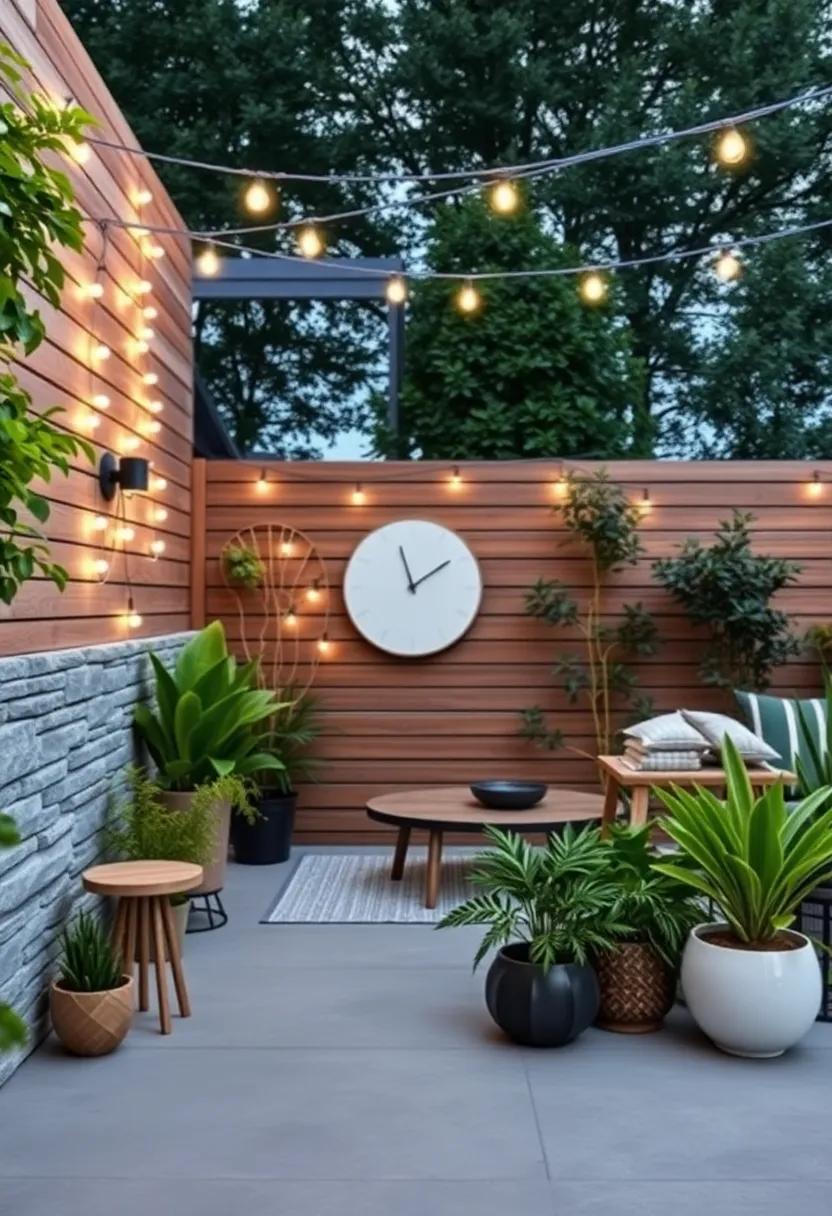 Scandinavian Chic ​Accents: Elevate your fence with stylish ​accessories like string lights and modern‍ art‌ pieces