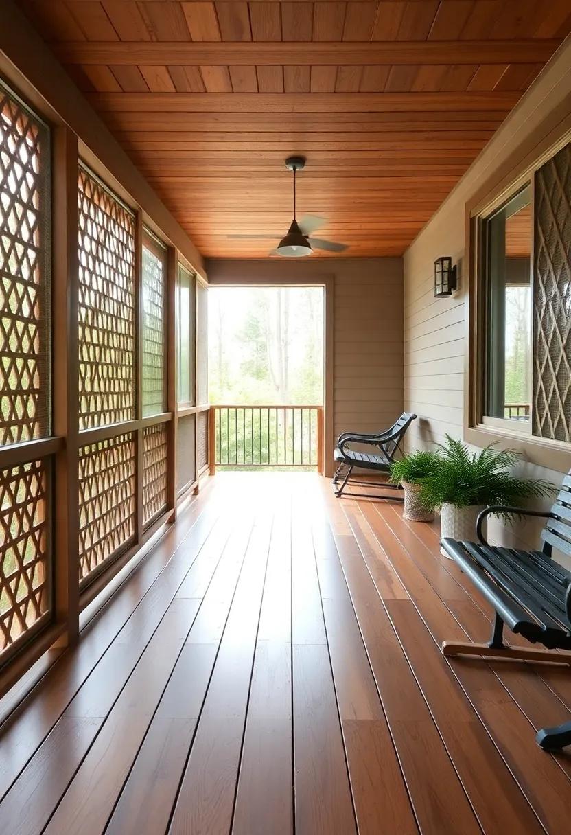 Lattice Design: Incorporate ⁤lattice-style⁤ wooden flooring that adds structure and design intrigue, bridging ⁢the gap between indoor and outdoor