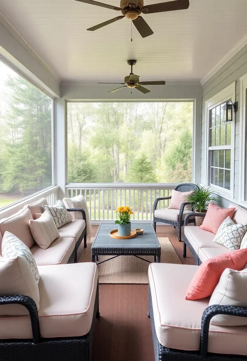 Color Schemes That⁢ bring life to Your Screened Porch Furniture