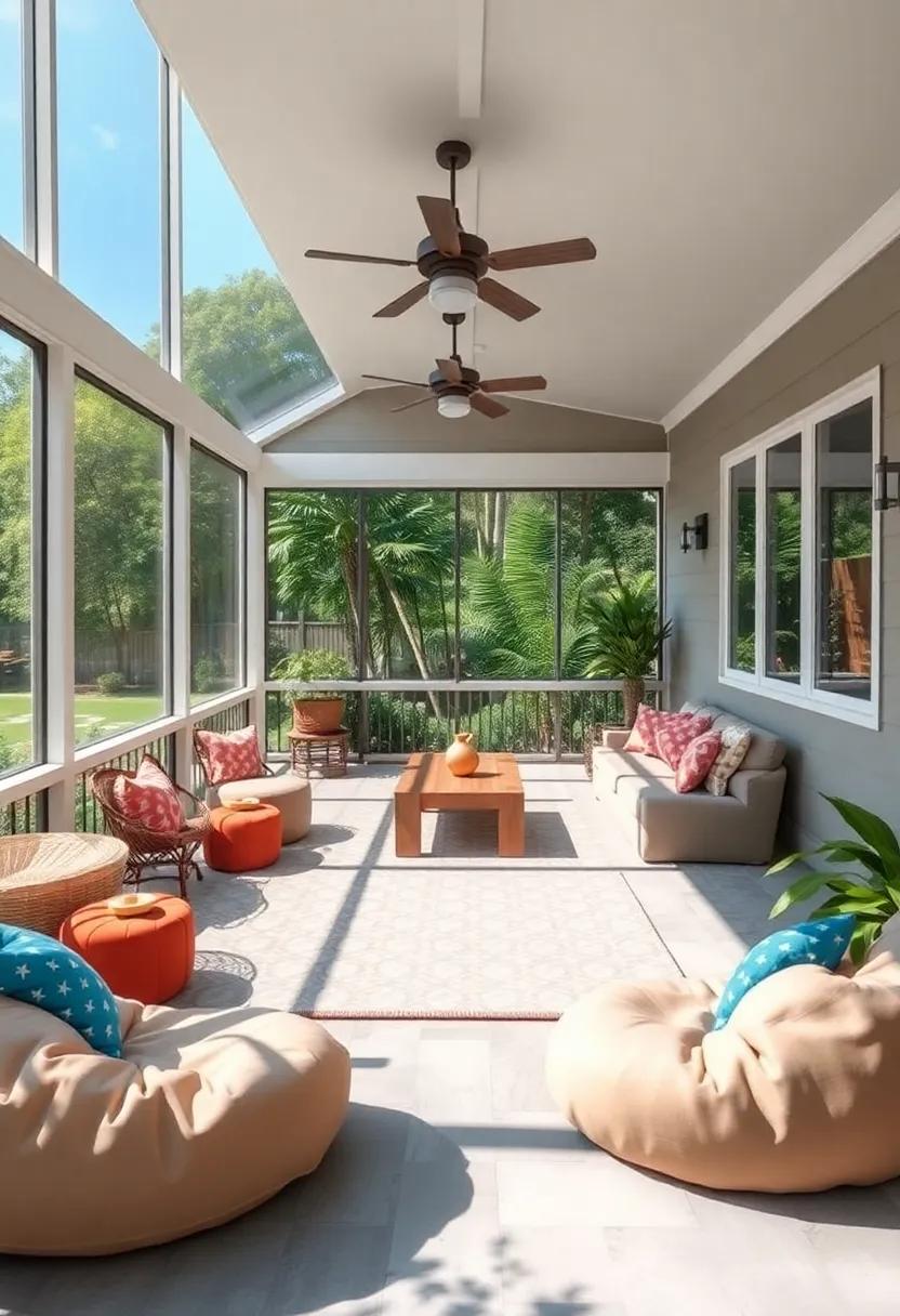 Chill & play Lounge: Set up ​a lounging area ​filled with ⁣bean bags and a low table where kids can relax, play games, or watch the world go by