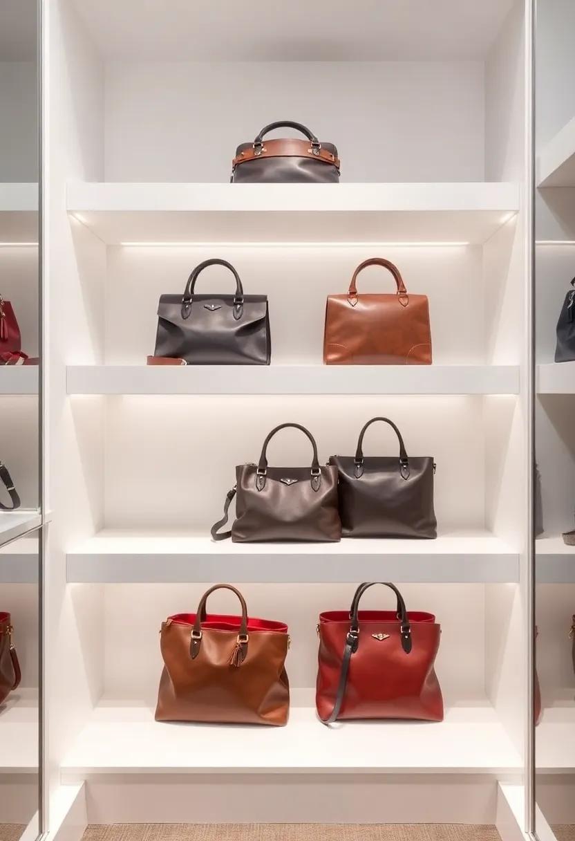 Create a ⁤boutique-like experience with tiered display shelves for handbags, turning your closet into a‍ fashionable sanctuary
