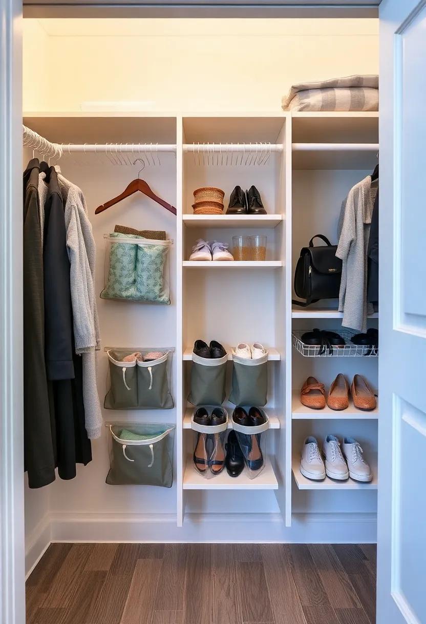 Use fabric pockets on the inside of the closet door to‍ store smaller items like shoes or accessories while saving precious floor space