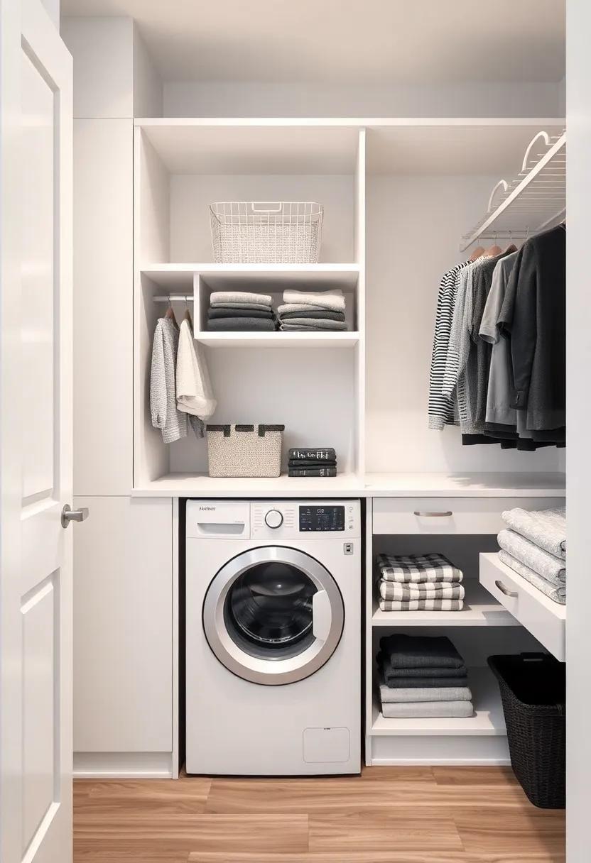 Weave in a small pull-out laundry system to ‌streamline your organization, ensuring dirty clothes have a designated spot ​without cluttering