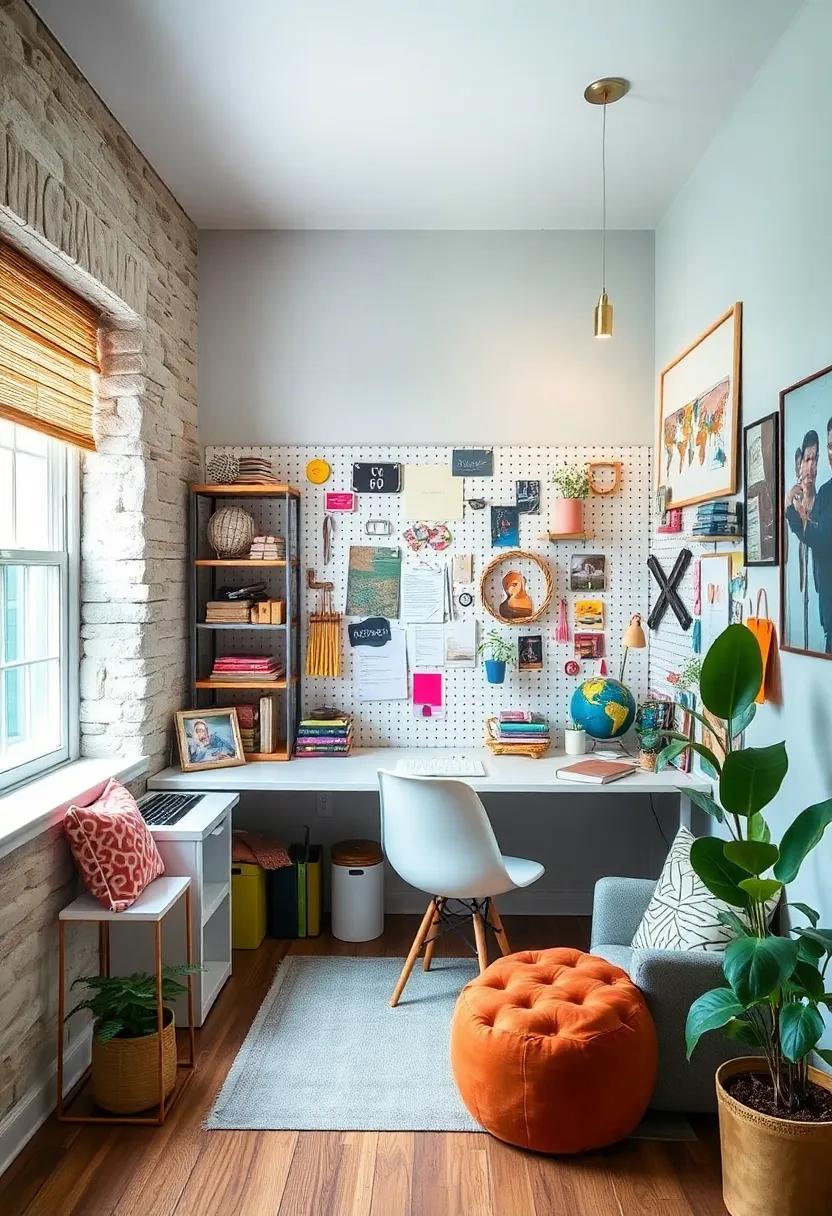 A ‍touch​ of Whimsy: Discover ‍a playful office filled ‍with⁢ quirky-themed decor and an imaginative⁣ pegboard‌ that turns everyday ​items ⁤into charming art