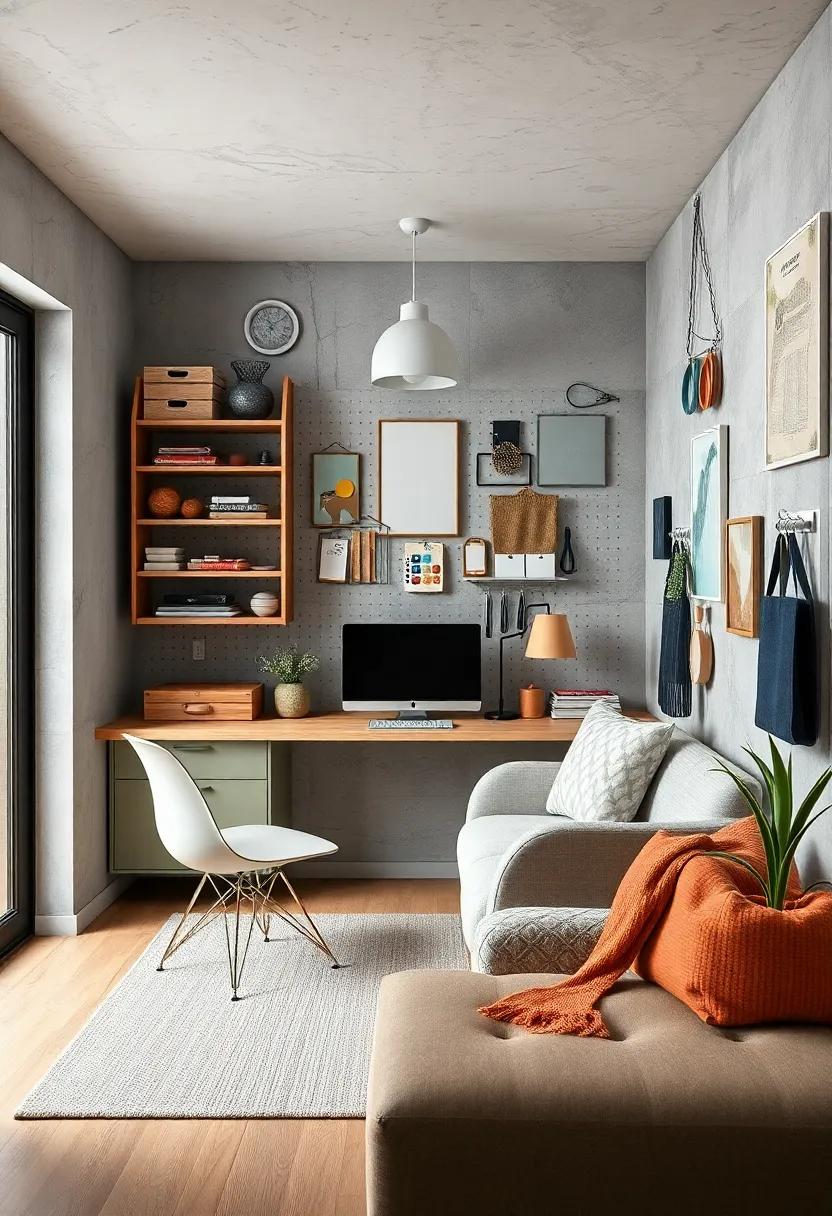 Smart Storage Solutions:⁤ Discover ⁤a small workspace ⁣that ⁣maximizes ‍efficiency with a pegboard system ‍showcasing innovative⁣ organizers, perfect ​for keeping your supplies ​in ⁣check