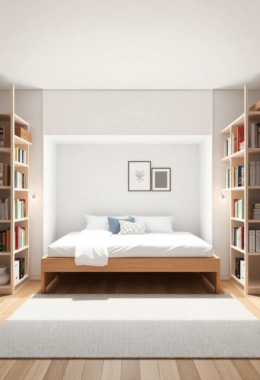 the Bookshelf Bed: A bed frame⁤ with attached bookshelves on​ either ⁣side offers personal space for ​bedtime ⁣reading and keeps ​literary friends close ​at hand