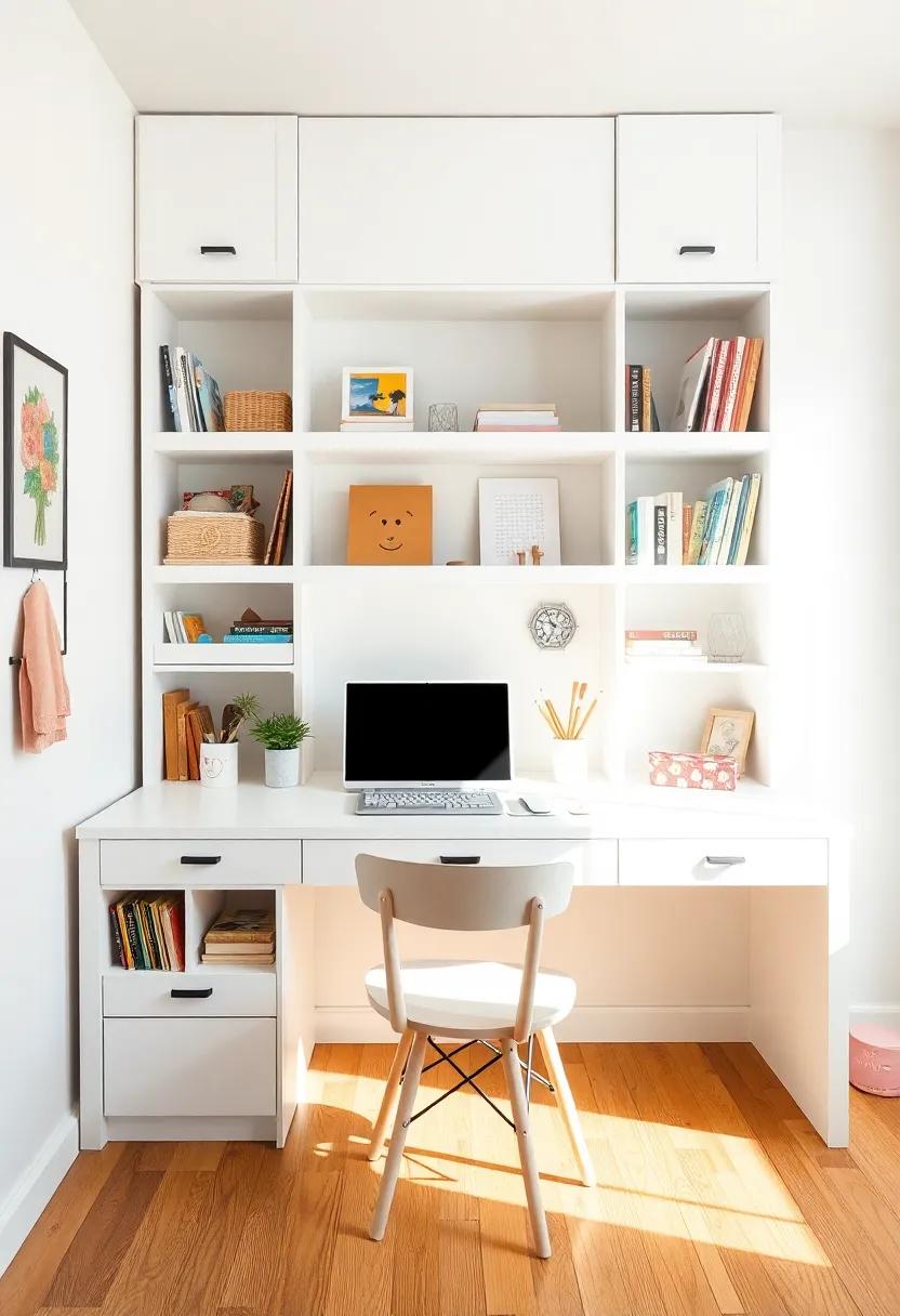 The Multi-functional Desk: A study table with built-in cubbies allows for ​art supplies‌ and books ​to be organized while providing ‌a⁣ clear⁤ workspace for creativity