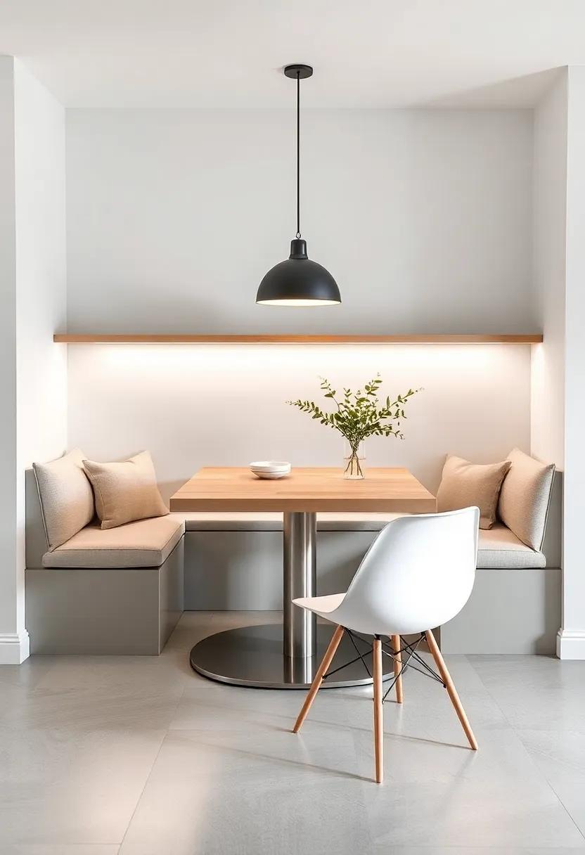 Implement Minimalist Design: Opt for‌ a‍ minimalist table⁢ and ‍seating‍ arrangement to create‌ an uncluttered, open feel ‌that maximizes ⁢your‌ cooking area
