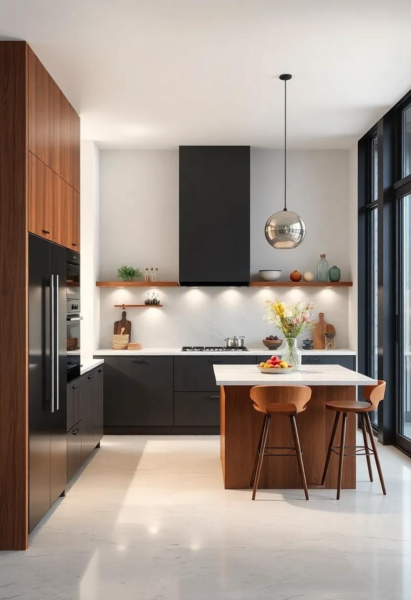 With⁢ a ‌beautiful blend of marble and wood, this island offers both ‌a chic cooking ​surface and an inviting ​place for⁢ friends to ‍relax and chat